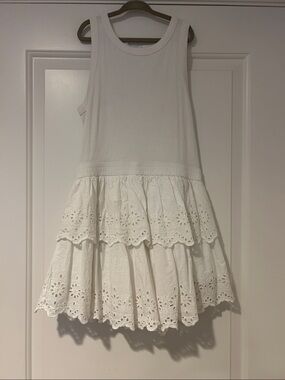 Girls' White Eyelet Tiered Summer Dress